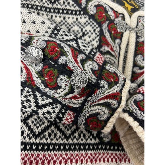 Volund Men's Black And White Design Knit Pullover Sweater Size M - Picture 6 of 12